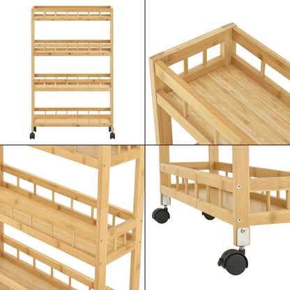 In And OutdoorMatch Keukentrolley Garrison - Met 4 Planken - 96x60x18 cm - Houtkleurig - 4 Planken - Keuken Trolley