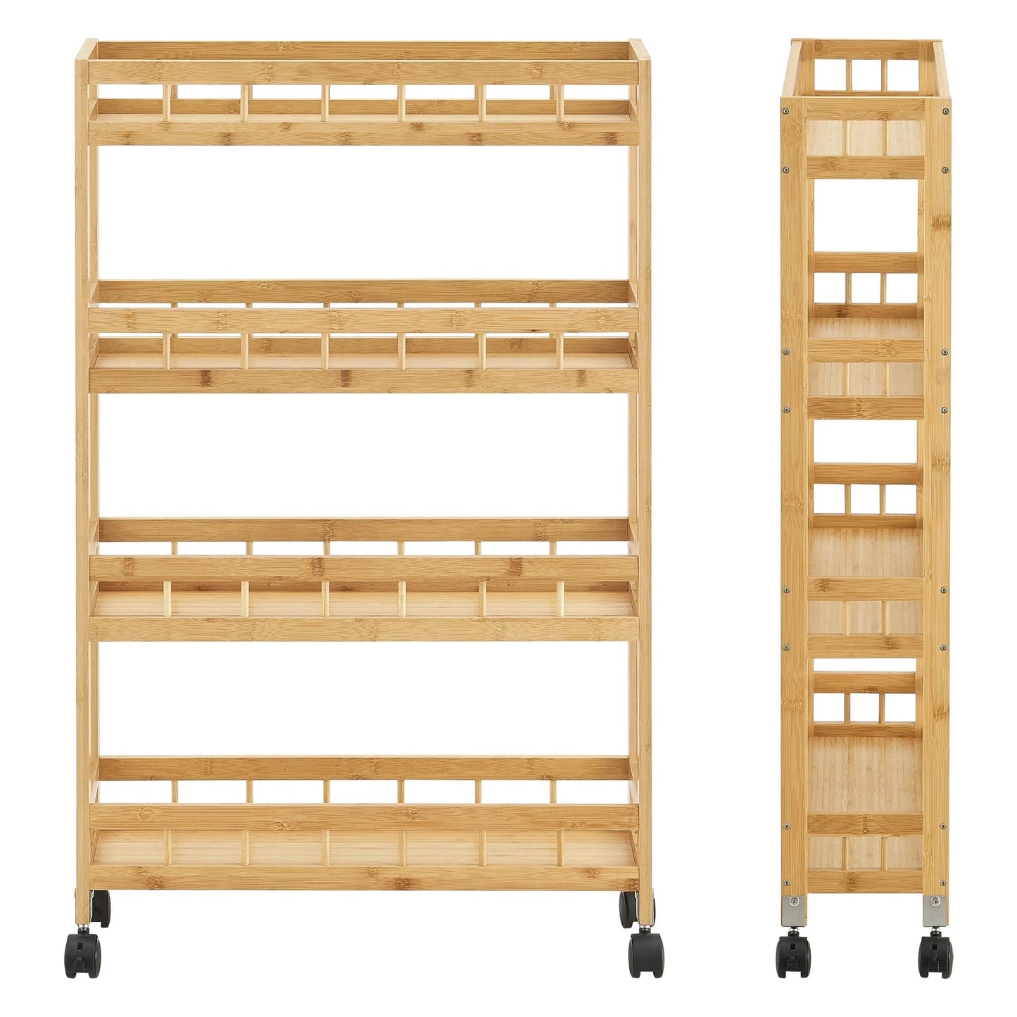 In And OutdoorMatch Keukentrolley Garrison - Met 4 Planken - 96x60x18 cm - Houtkleurig - 4 Planken - Keuken Trolley