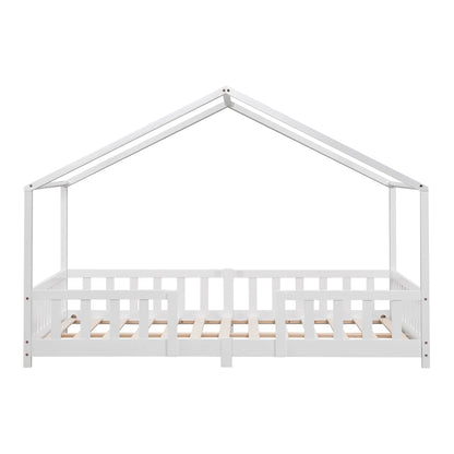 In And OutdoorMatch Kinderbed Allan - Met valbeveiliging - 140x200 cm - Wit Mat - Voor meisjes - Voor jongens - Voor kinderen Kinder bedden