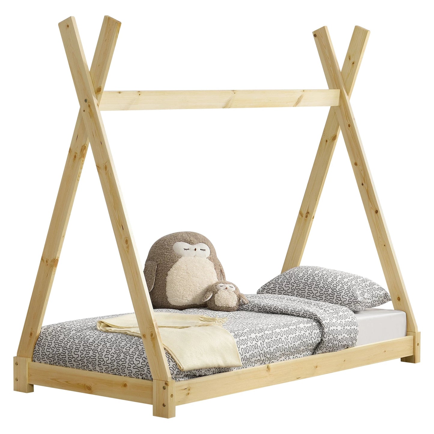 In And OutdoorMatch Kinderbed Cathy - Tipi - Grenen - Met bedbodem - 80x160 cm - Hout - Jongensbed - Meisjesbed - Schattig Design Kinder bedden