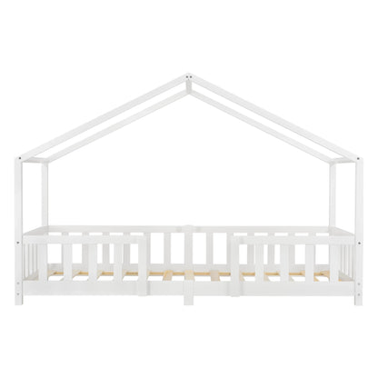 In And OutdoorMatch Kinderbed Cayla - Met valbeveiliging - 90x200 cm - Wit Mat - Voor meisjes - Voor jongens - Voor kinderen Kinder bedden