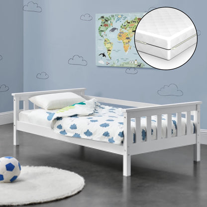 In And OutdoorMatch Kinderbed Cicero - Met matras en veiligheidsvoorziening - 80x160 - Wit - Voor meisjes - Voor jongens Kinder bedden