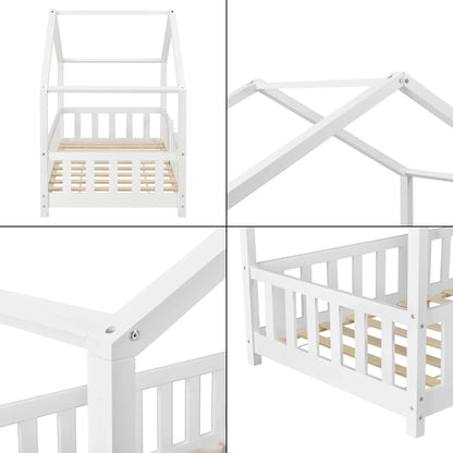 In And OutdoorMatch Kinderbed Cullen - Met valbeveiliging - 70x140 cm - Wit - Voor meisjes - Voor jongens - Voor kinderen Kinder bedden