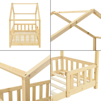 In And OutdoorMatch Kinderbed Karina - Met valbeveiliging - 70x140 cm - Hout - Voor meisjes - Voor jongens - Voor kinderen Kinder bedden