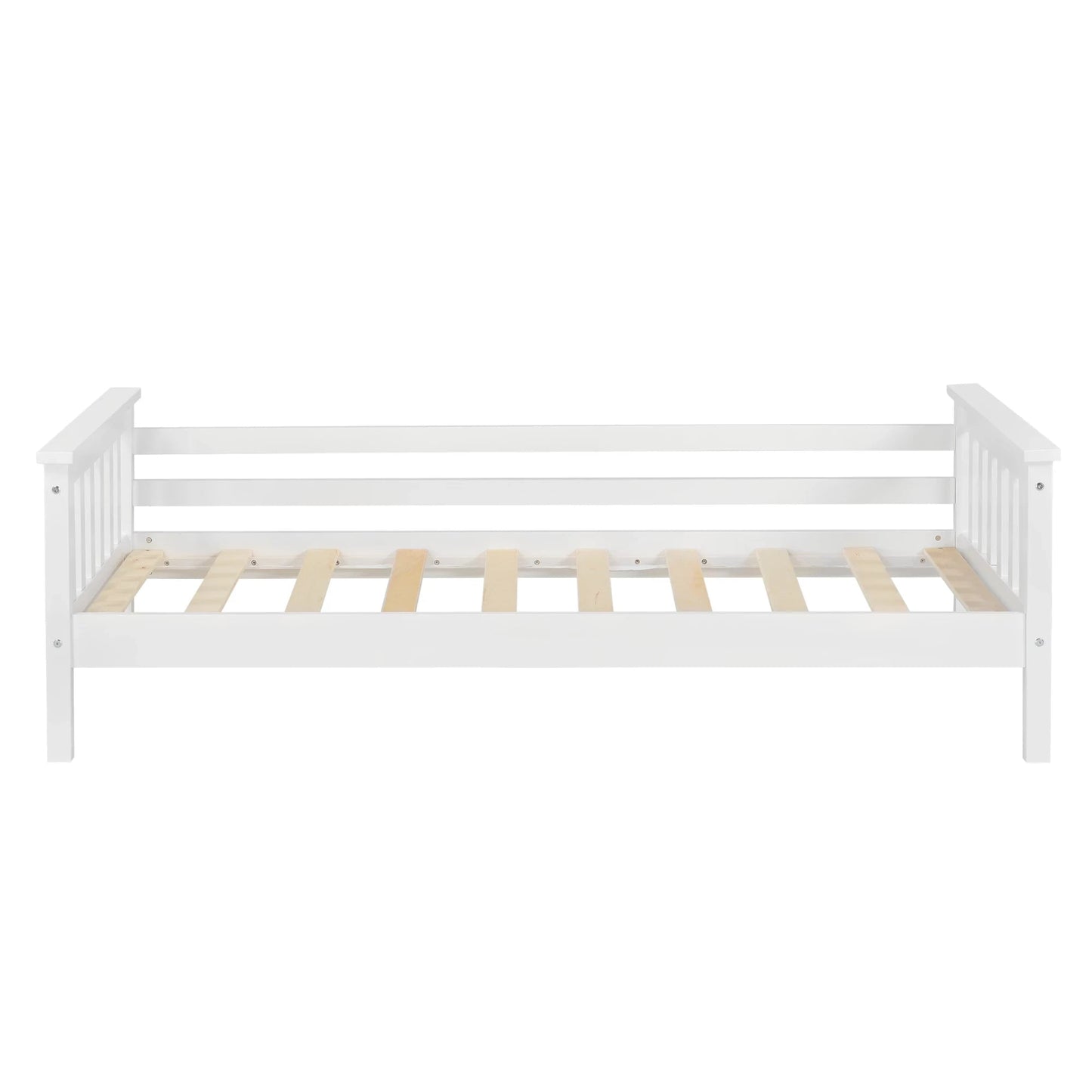 In And OutdoorMatch Kinderbed Magdalena - Met bedbodem en valbeveiliging - 70x140 cm - Wit - Sparrenhout en Multiplex - Voor meisjes - Voor jongens Kinder bedden