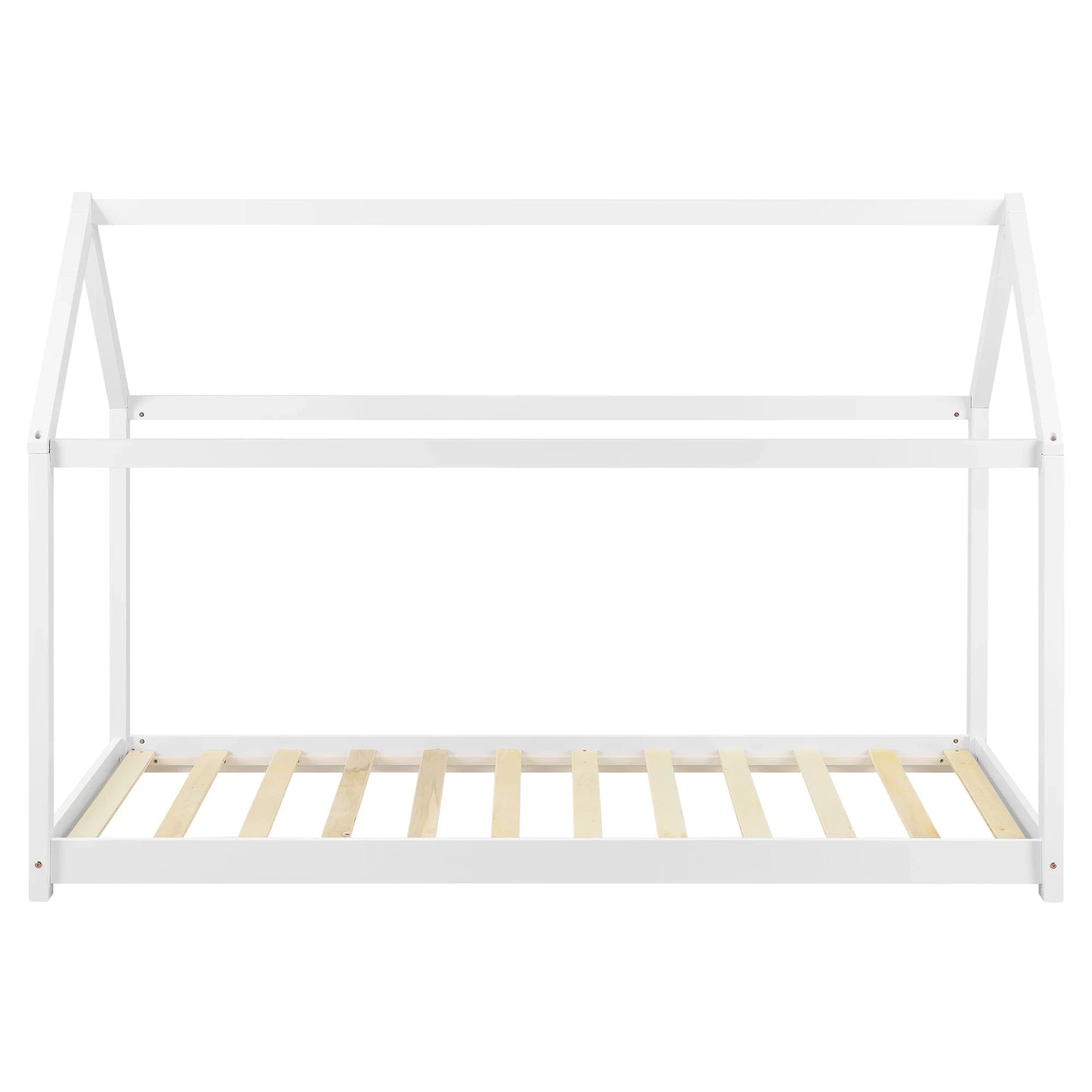 In And OutdoorMatch Kinderbed Regan - Huisbed - Met bedbodem - 80x160cm - Voor meisjes - Voor jongens - Voor kinderen - Wit Kinder bedden