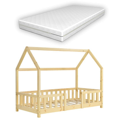 In And OutdoorMatch Kinderbed Rylee - Met valbescherming en matras - 70x140 - Hout - Voor meisjes - Voor jongens - Voor kinderen Kinder bedden