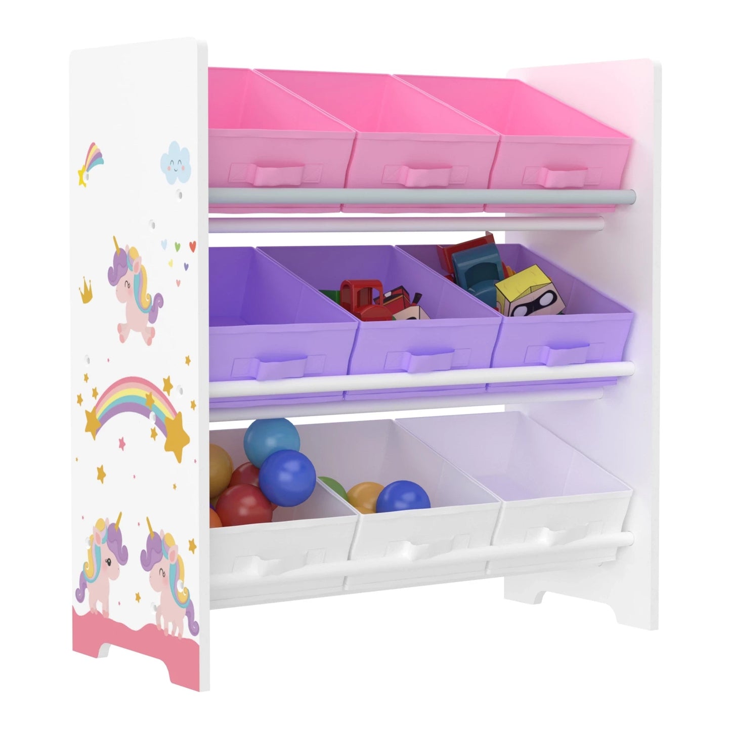 In And OutdoorMatch Kinderrek Mimi - 59,5x65x30 cm - Eenhoornmotief - Voor kinderen - Voor jongens - Voor meisjes storage rack