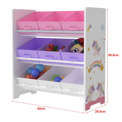 In And OutdoorMatch Kinderrek Mimi - 59,5x65x30 cm - Eenhoornmotief - Voor kinderen - Voor jongens - Voor meisjes storage rack