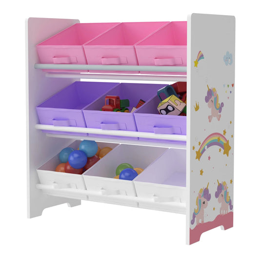 In And OutdoorMatch Kinderrek Mimi - 59,5x65x30 cm - Eenhoornmotief - Voor kinderen - Voor jongens - Voor meisjes storage rack