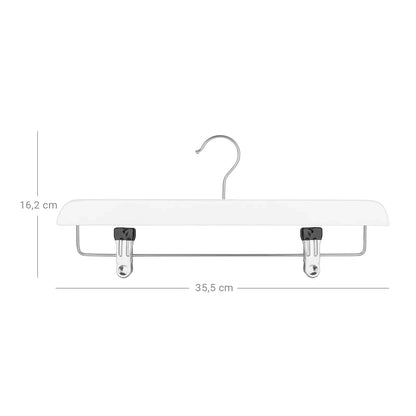 In And OutdoorMatch Kledinghangers Margie - 8 stuks - Wit - Broekhangers - Anti slip - Ruimtebesparend - 36x16cm Kleerhanger