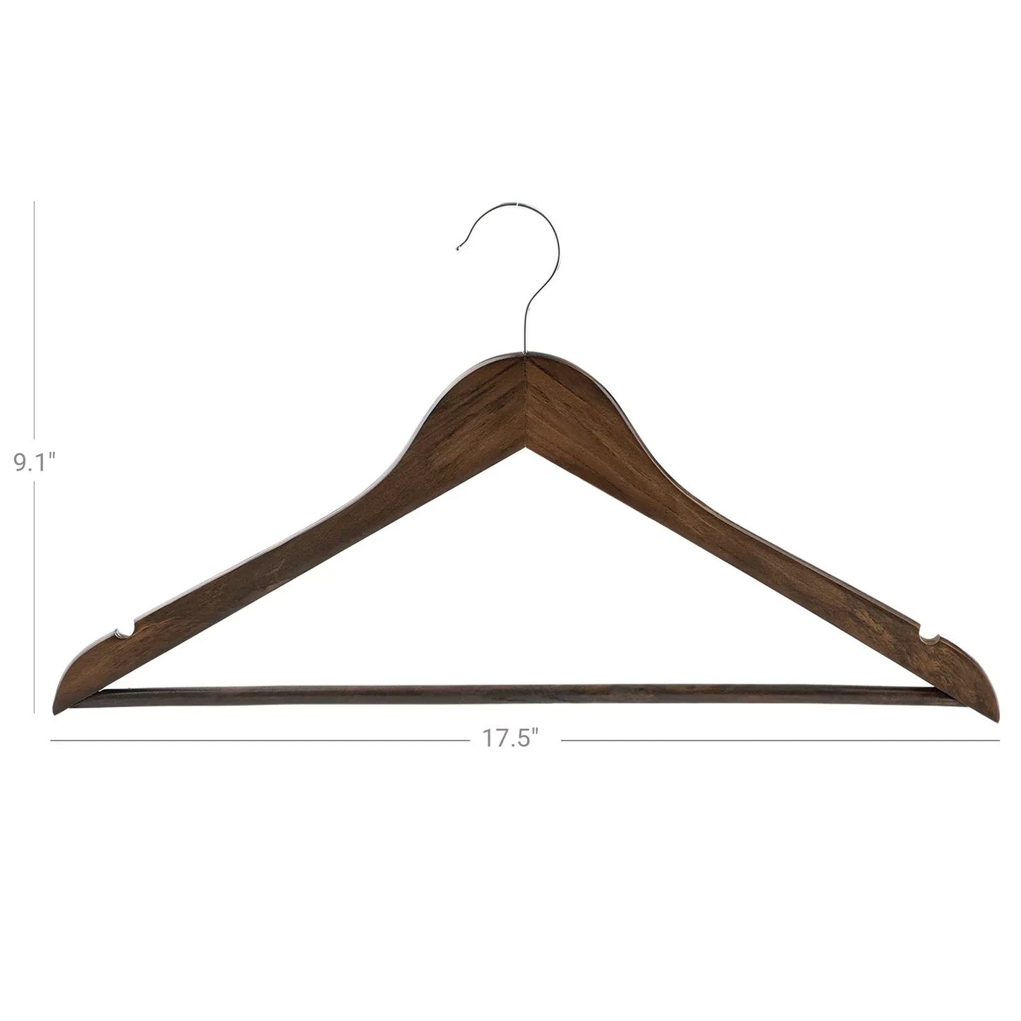 In And OutdoorMatch Kleerhangers Earline Cleveland - 20 stuks Bruin - 360 Graden Draaibaar - Broekhangers - Antislip - 44,5 x 23 x 1,2 cm kledinghanger