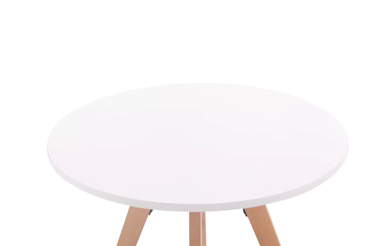 In And OutdoorMatch Kleine keukentafel Eugene - Eettafel keuken - Rond - Eetkamertafel - 75x75cm - 2 tot 4 personen - Wit Bijzetttafel