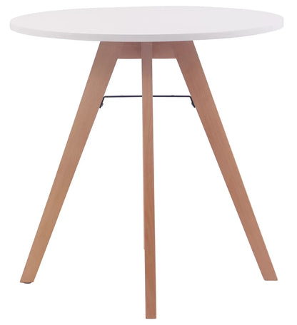 In And OutdoorMatch Kleine keukentafel Eugene - Eettafel keuken - Rond - Eetkamertafel - 75x75cm - 2 tot 4 personen - Wit Bijzetttafel