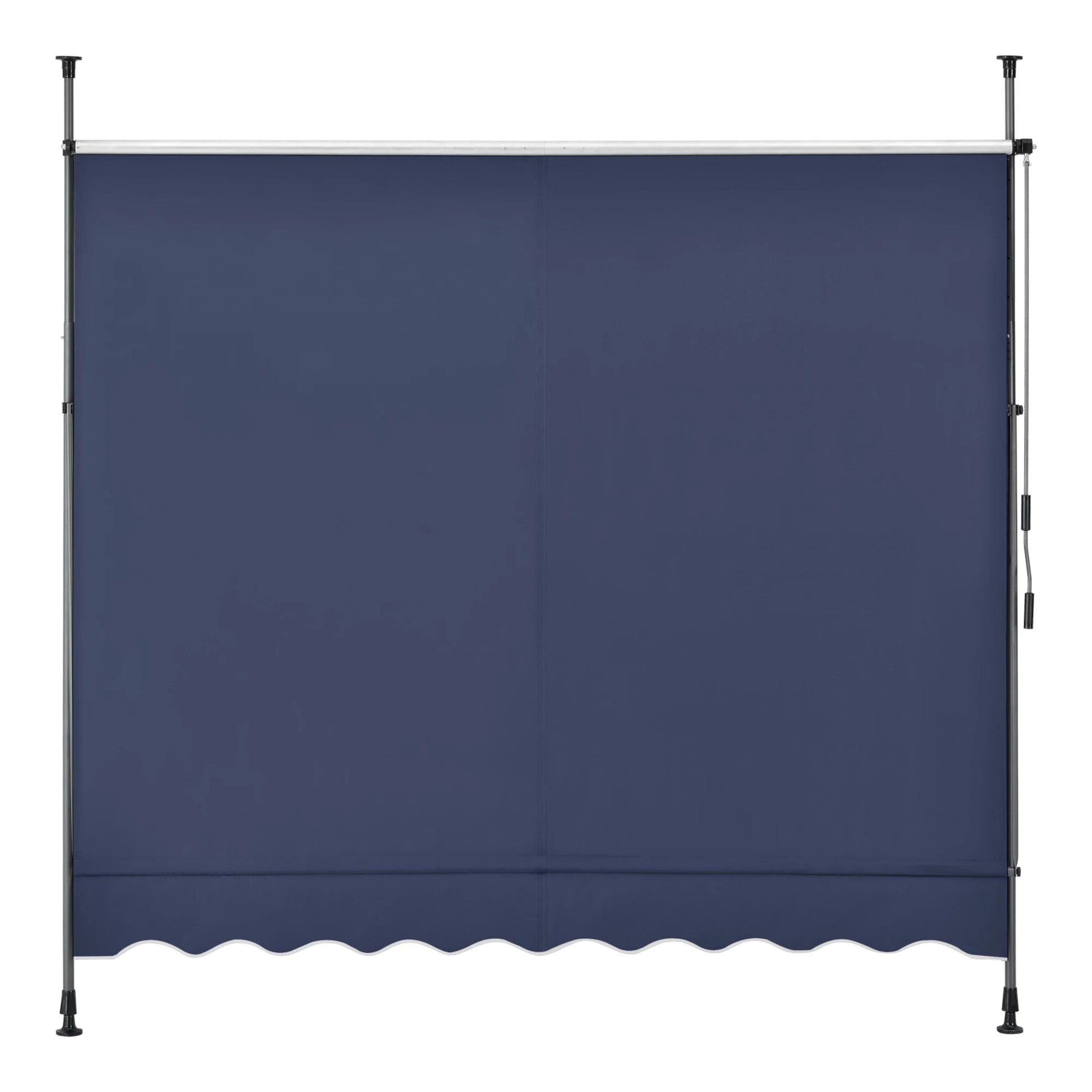 In And OutdoorMatch Klemluifel August - Uitschuifbare Luifel - Donkerblauw - 150x120 cm - Staal en Stof - Waterafstotend - UV Bescherming Sunshade