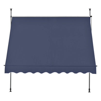 In And OutdoorMatch Klemluifel August - Uitschuifbare Luifel - Donkerblauw - 150x120 cm - Staal en Stof - Waterafstotend - UV Bescherming Sunshade