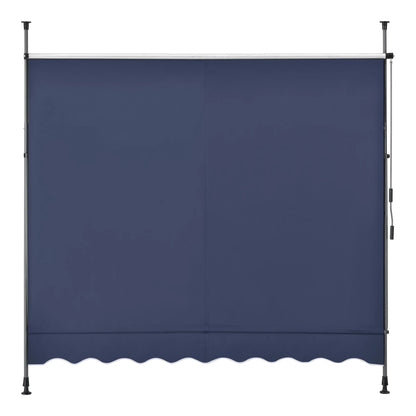 In And OutdoorMatch Klemluifel Birdy - Uitschuifbare Luifel - Donkerblauw - 350x120 cm - Staal en Stof - Waterafstotend - UV Bescherming Sunshade