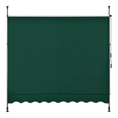 In And OutdoorMatch Klemluifel Goof - Uitschuifbare Luifel - Donkergroen - 400x120 cm - Staal en Stof - Waterafstotend - UV Bescherming Sunshade