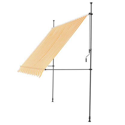 In And OutdoorMatch Klemluifel Roxy - Uitschuifbare Luifel - Geel en Wit - 250x120 cm - Staal en Stof - Waterafstotend - UV Bescherming Sunshade