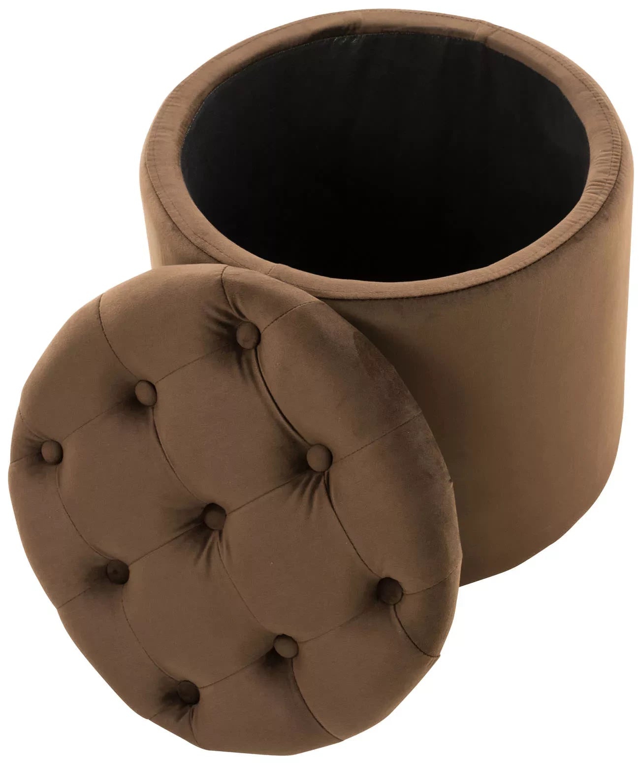 In And OutdoorMatch Kruk Shyann - fluweel - voetenbank - ronde voetenbank - kruk - 44x44x42cm stool