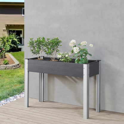 In And OutdoorMatch Kweektafel Liliana - Plantenbak - 100x40x75 cm - Donkergrijs - Aluminium en HKC - Stijlvolle uitstraling Garden Table