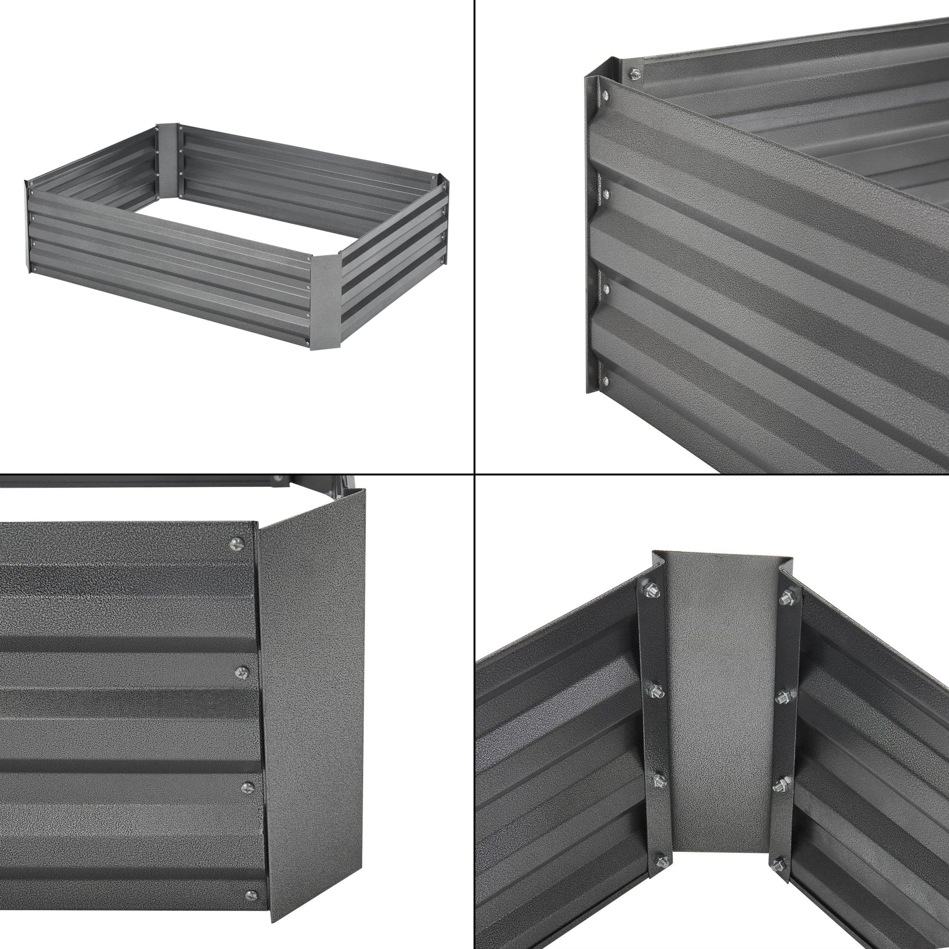 In And OutdoorMatch Kweektafel Manda - Kweekbak - Kweektafel op poten - 120x90x30cm - Metaal - Antraciet Garden Storage box