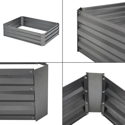 In And OutdoorMatch Kweektafel Manda - Kweekbak - Kweektafel op poten - 120x90x30cm - Metaal - Antraciet Garden Storage box