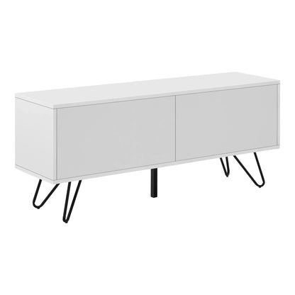 In And OutdoorMatch Ladekast Marcel - 46,5x110x30 cm - Wit en Zwart - Spaanplaat en Metaal - Stijlvol Design Kast