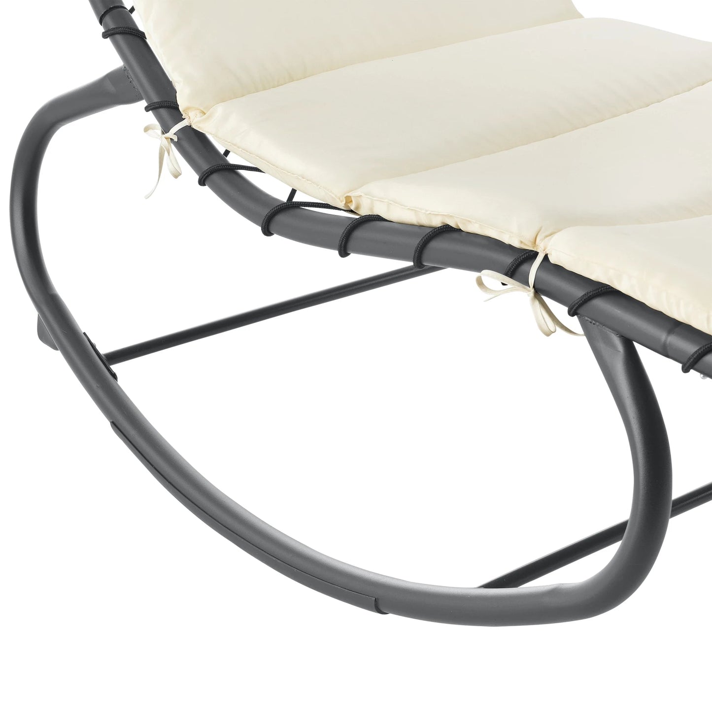 In And OutdoorMatch Ligbed Martin - Met Luifel - Schommelstoel - 193x104x200 cm - Beige en Antraciet - Staal en Polyester Garden Chair