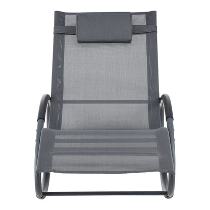 In And OutdoorMatch Ligstoel Gertrude - Zonnebed - Schommelstoel - 153x63x80,5 cm - Donkergrijs - Set van 2 lounge chair