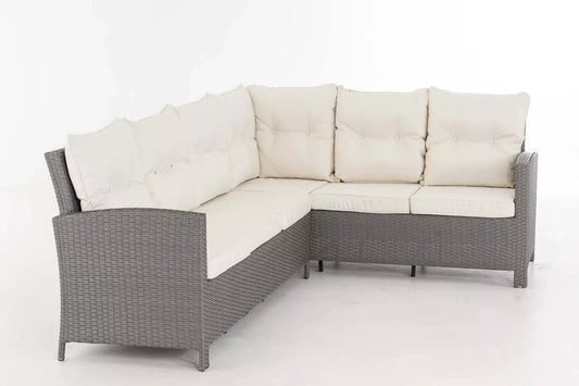 In And OutdoorMatch Loungebank Gianni - Wicker - Tuinmeubelen - Voor buiten, tuin en balkon - Loungeset bank - Creme/wit Garden Bench