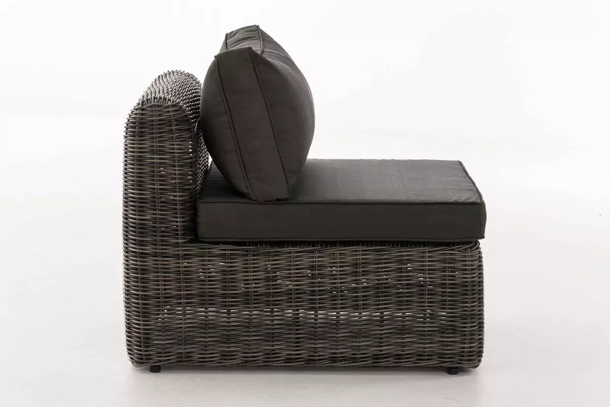 In And OutdoorMatch Loungestoel Karson - Weerbestendig - Tuinstoel - Wicker - Antraciet - Tuinstoelen set van 1 lounge chair