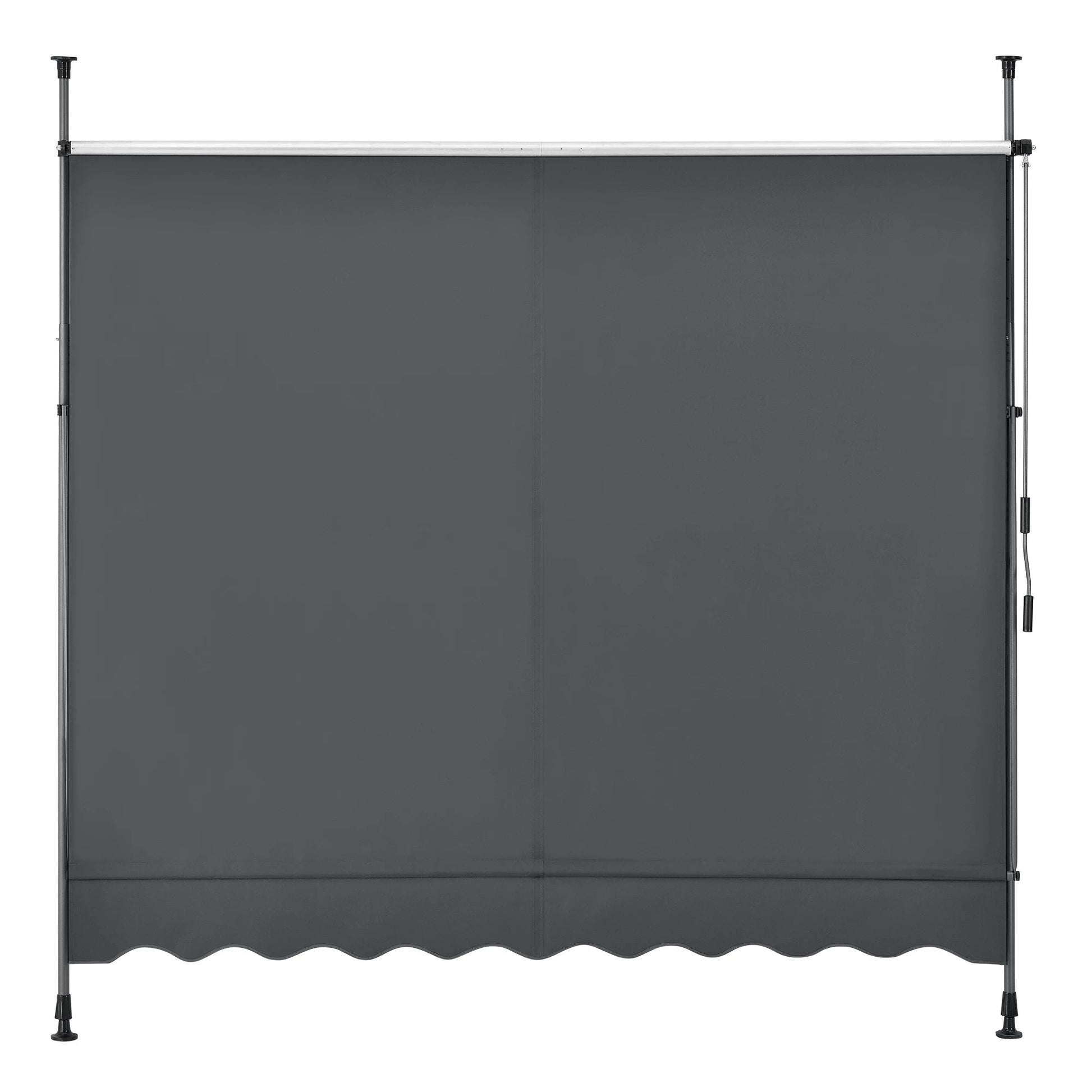 In And OutdoorMatch Luifel Jaylen - Handmatig Uitschuifbaar - Grijs - 250x120 cm - Uitvalarmluifel - Staal en Stof - UV Bescherming - Waterafstotend Sunshade