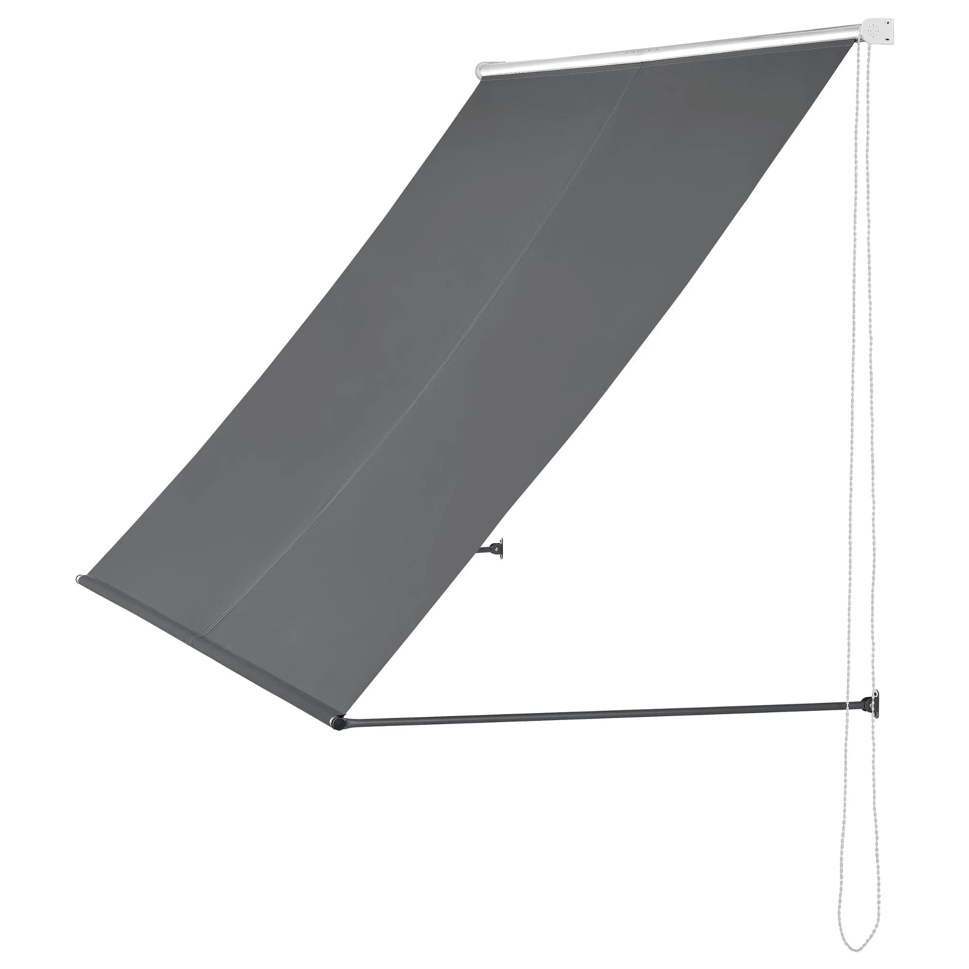 In And OutdoorMatch Luifel Rebecca - Grijs - 150x120 cm - Uitvalarmluifel - Staal en Stof - UV Bescherming - Waterafstotend Sunshade