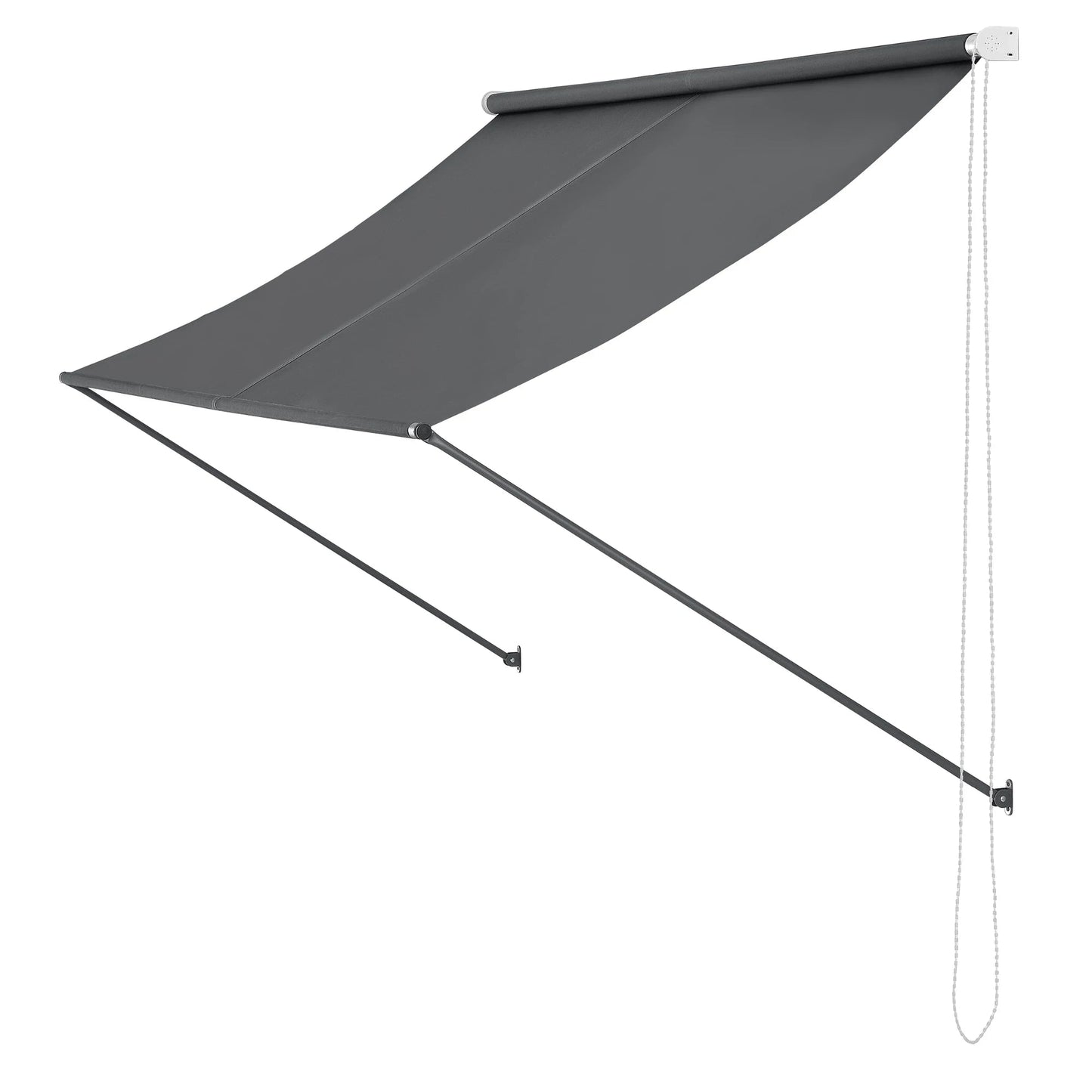 In And OutdoorMatch Luifel Rebecca - Grijs - 150x120 cm - Uitvalarmluifel - Staal en Stof - UV Bescherming - Waterafstotend Sunshade