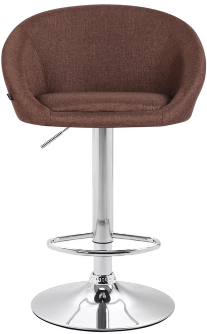 In And OutdoorMatch Luxe Barkruk Shaun - Bruin - Gestoffeerde Zitting - Voetensteun - Zithoogte 86-106 cm - Ergonomische barstoelen - In hoogte verstelbaar - Set van 1 - Met Rugleuning - Voor Keuken en Bar Barkrukken / hocker