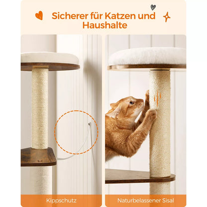 In And OutdoorMatch Luxe Krabpaal Carroll - 165cm - Voor Katten - Grijs - Zachte Kattenmand Hangmat - Kattenspeelgoed - Geschikt voor kleine en grote kittens Krabpaal