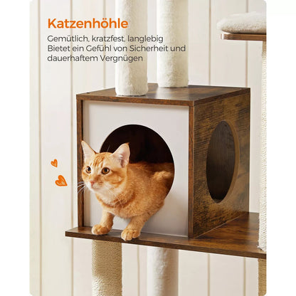 In And OutdoorMatch Luxe Krabpaal Carroll - 165cm - Voor Katten - Grijs - Zachte Kattenmand Hangmat - Kattenspeelgoed - Geschikt voor kleine en grote kittens Krabpaal