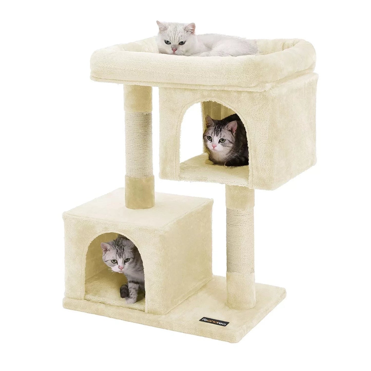 In And OutdoorMatch Luxe Krabpaal Ghulam - Voor Katten - 84cm - Beige - Kattenspeelgoed - Geschikt voor kleine kittens- moederdag cadeautje Krabpaal