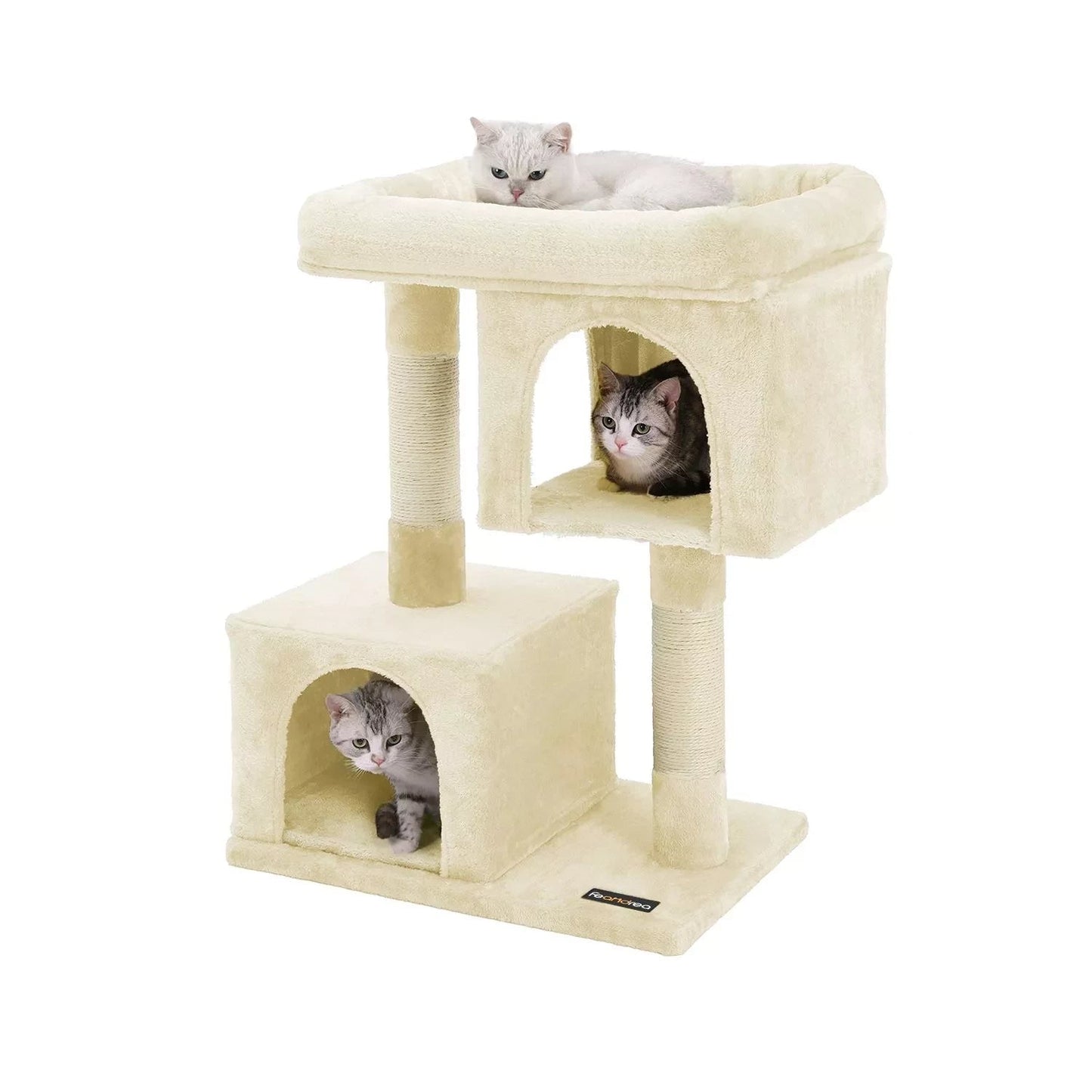 In And OutdoorMatch Luxe Krabpaal Ghulam - Voor Katten - 84cm - Beige - Kattenspeelgoed - Geschikt voor kleine kittens- moederdag cadeautje Krabpaal