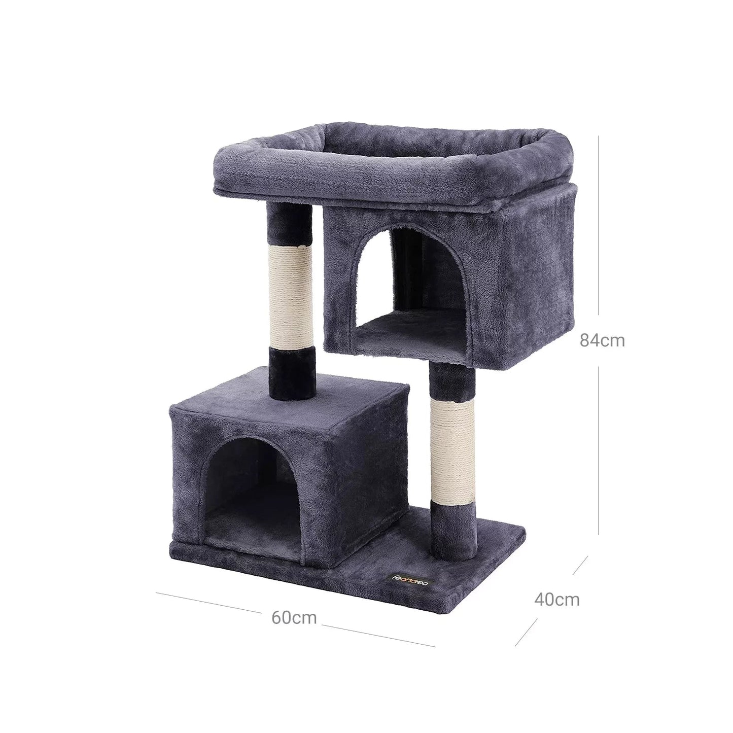 In And OutdoorMatch Luxe Krabpaal Karley - Voor Katten - 84cm - Donkergrijs - Kattenspeelgoed - Geschikt voor kleine kittens- moederdag cadeautje Krabpaal