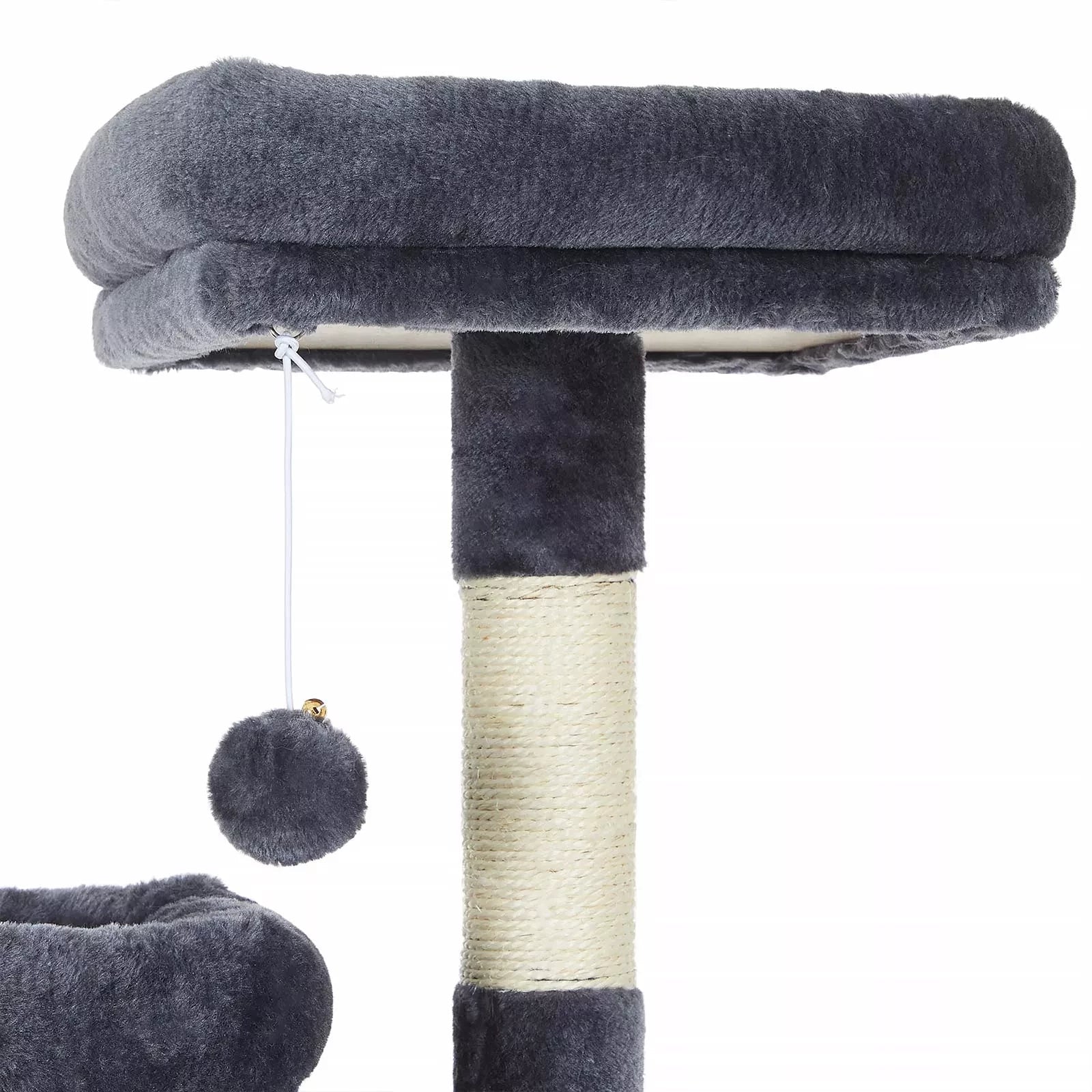 In And OutdoorMatch Luxe Krabpaal Milo - 50x35x115cm - Voor Katten - Grijs - Zachte Kattenmand - Hangmat - Kattenspeelgoed - Geschikt voor kleine en grote kittens Krabpaal