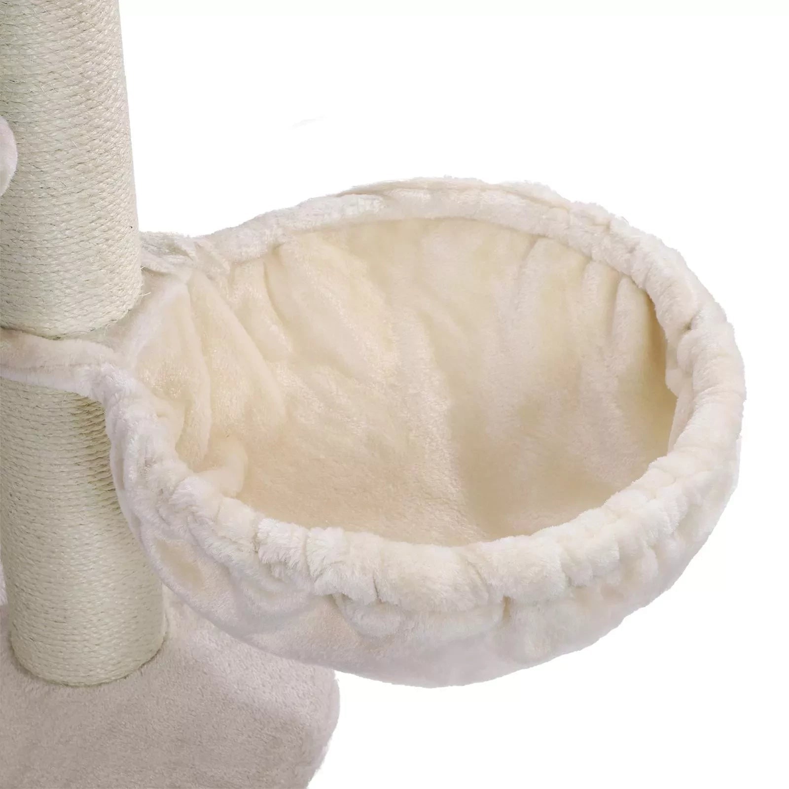 In And OutdoorMatch Luxe Krabpaal Vance - Voor Katten - 112cm - beige - Zachte Kattenmand Hangmat - Kattenspeelgoed - Geschikt voor kleine kittens Krabpaal