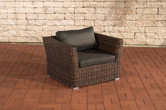 In And OutdoorMatch Luxe Tuinstoel Torey - Weerbestendig - Loungestoel look - Tuinmeubelen - Wicker - Antraciet - Tuinstoelen set van 1 Garden Chair