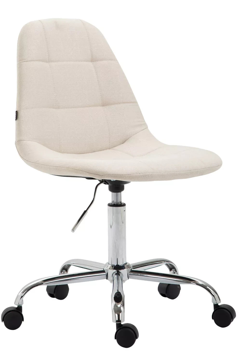 In And OutdoorMatch Luxe Werkkruk Phyllis - Creme - Voor volwassenen - Op wielen - Stof - Ergonomische bureaustoel - In hoogte verstelbaar 44-54cm Bureaustoel