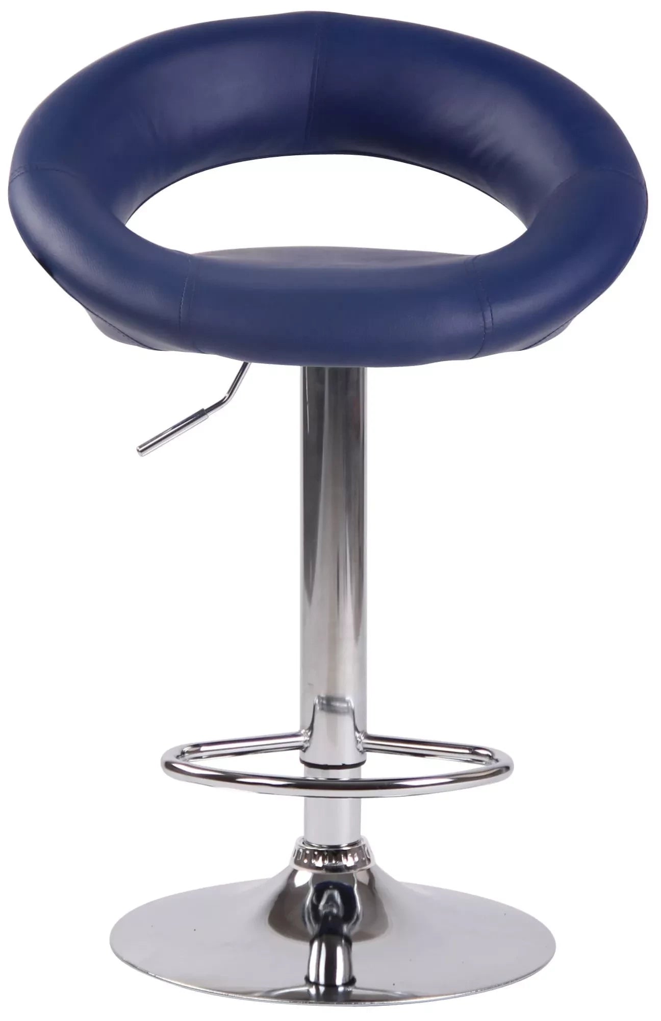 In And OutdoorMatch Luxe barkruk Isobel - Blauw chroom - Set van 2 - Zithoogte 60-81 cm - In hoogte verstelbaar - Voor keuken en bar - Met rugleuning - Ergonomisch - Barstoelen leer Barkrukken / hocker