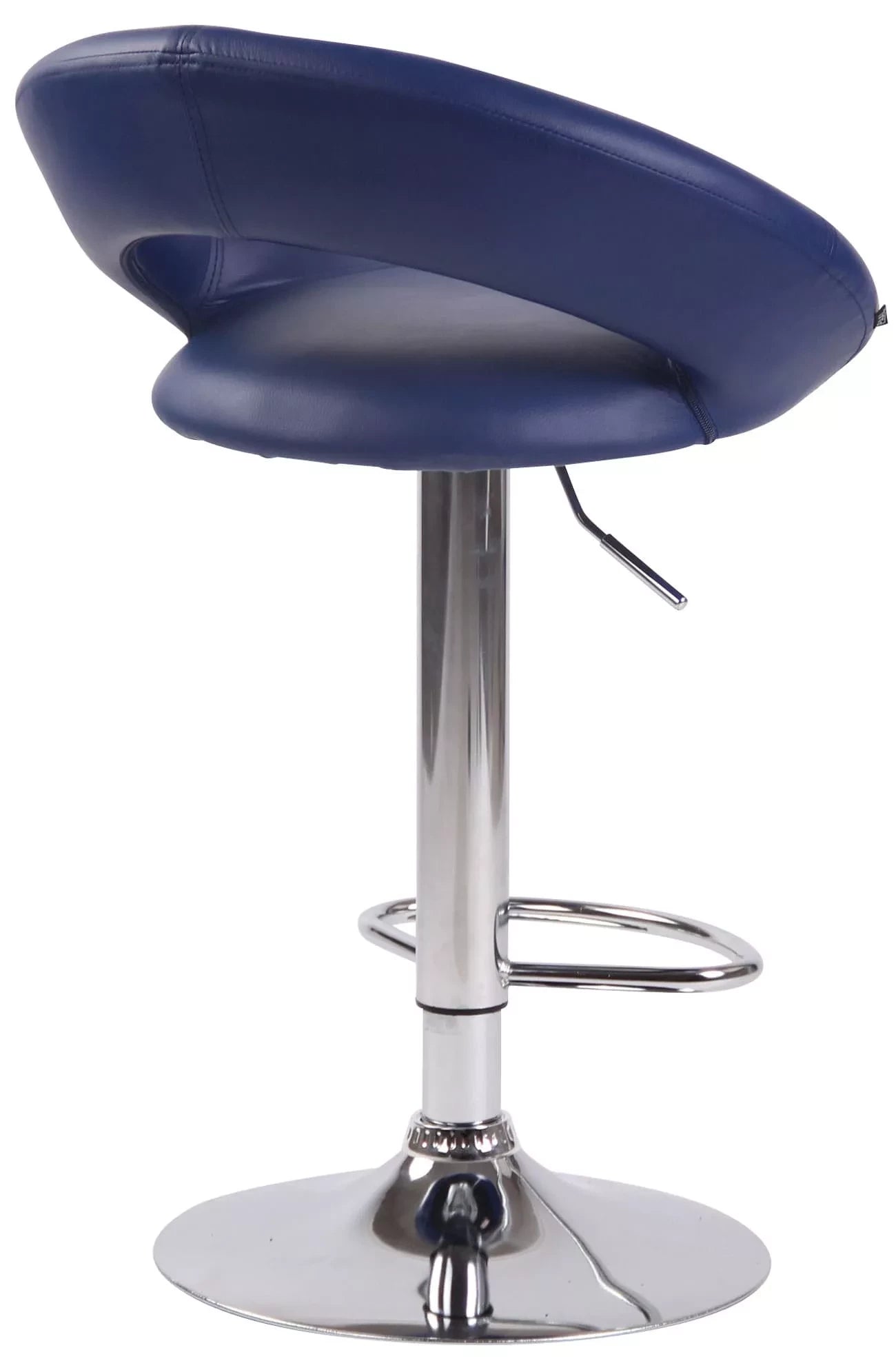 In And OutdoorMatch Luxe barkruk Isobel - Blauw chroom - Set van 2 - Zithoogte 60-81 cm - In hoogte verstelbaar - Voor keuken en bar - Met rugleuning - Ergonomisch - Barstoelen leer Barkrukken / hocker