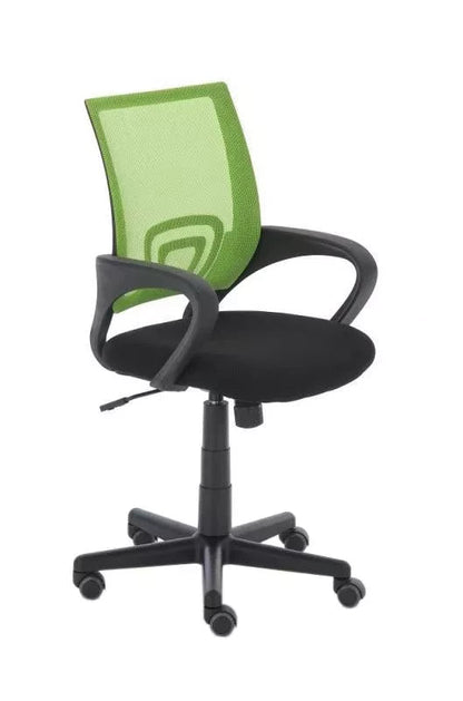 In And OutdoorMatch Luxe bureaustoel Hubert - Zwart/Groen - Op wielen - 100% polyester - Ergonomische bureaustoel - In hoogte verstelbaar - Voor volwassenen Bureaustoel