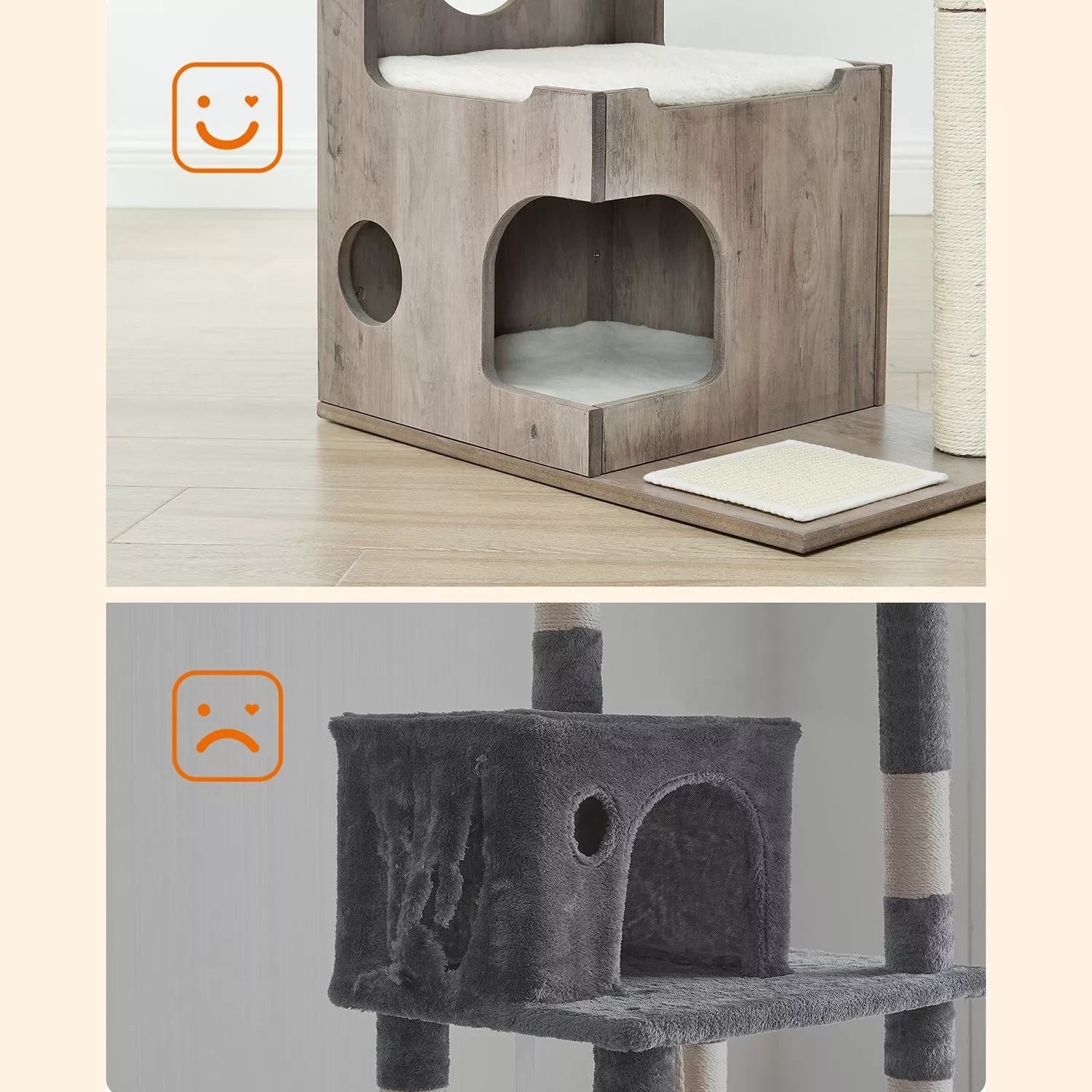 In And OutdoorMatch Luxe krabpaal Darion - voor katten - Hout - zachte kattenmand - kattenspeelgoed - geschikt voor kleine kittens Krabpaal