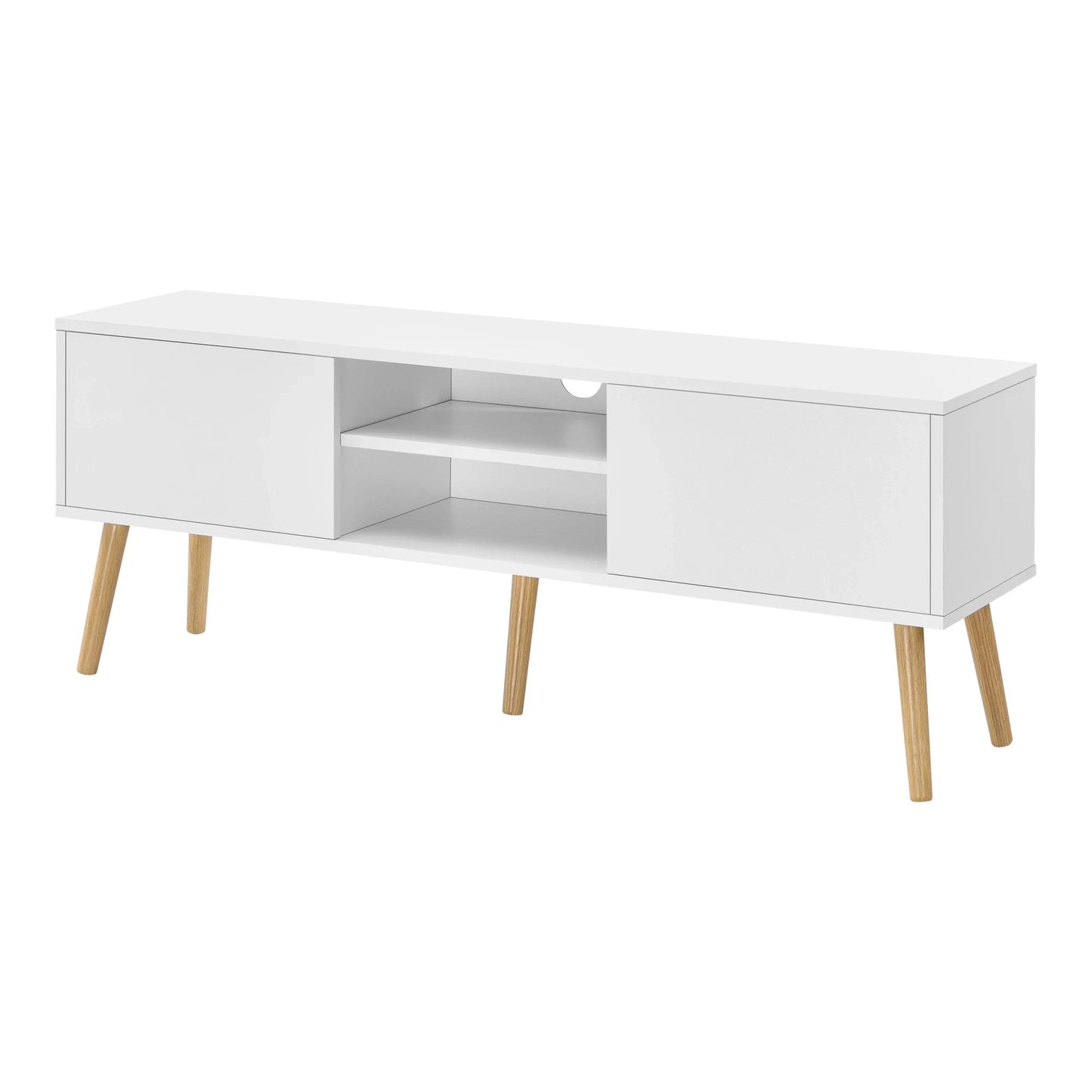 In And OutdoorMatch Matilda-meubel Miguel - 120x29,5x46,5 cm - Wit - Spaanplaat en Hout - Stijlvol design TV cabinet